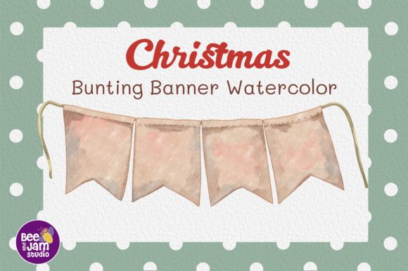Christmas Bunting Banner Watercolor Illustrations Review