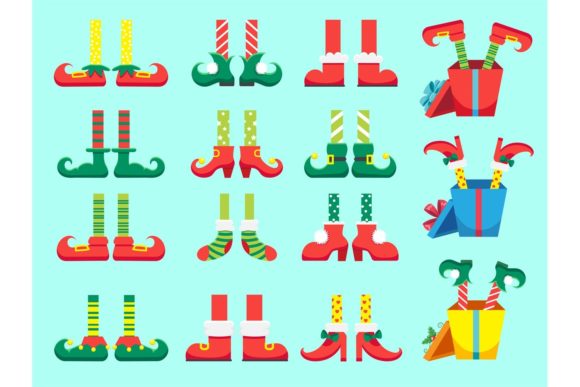 Christmas Elf Feet: Festive Illustrations for Sellers
