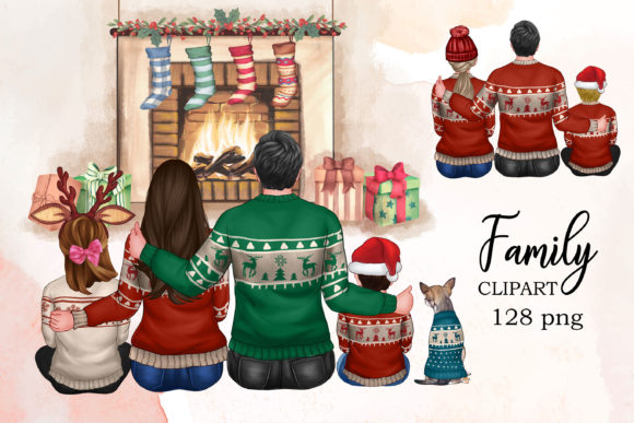 Christmas Family Clipart Personalized: Illustrations Review