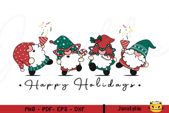 Christmas Gnome Friends Party Clipart: Illustrations Review