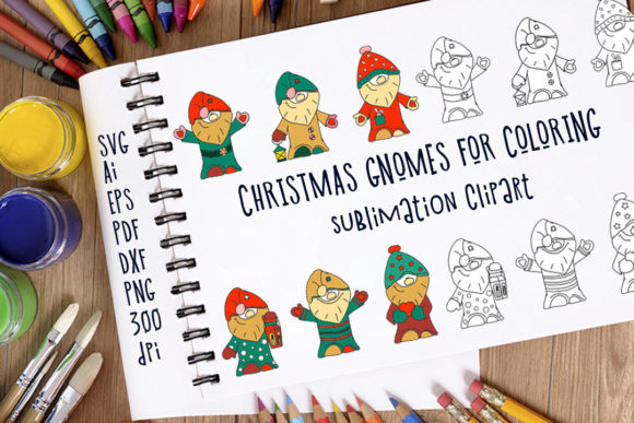 Christmas Gnomes for Coloring: Festive Illustrations