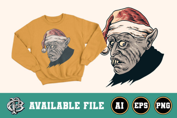 Christmas Nosferatu T-shirt Design: Illustrations