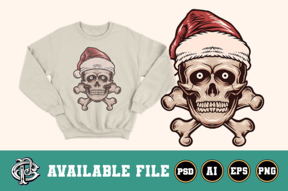 Christmas Skull T-shirt Design: Bold Illustrations
