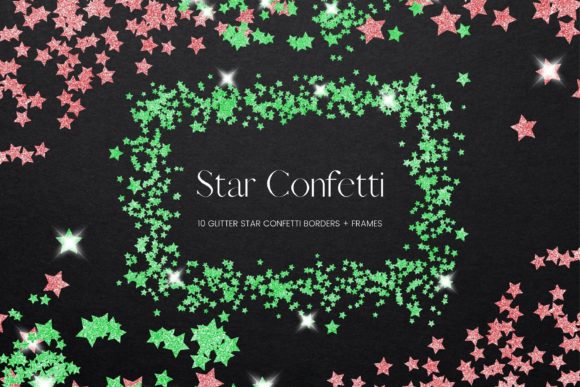 Christmas Star Confetti Frames: Festive Illustrations