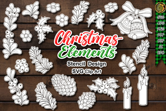 Christmas SVG Silhouette Design Clipart for Illustrations