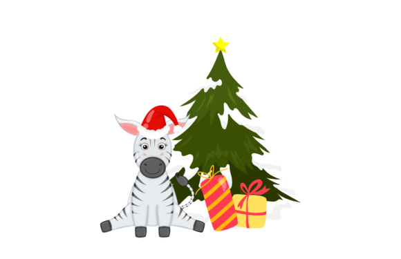 Christmas Zebra Illustrations for Branding