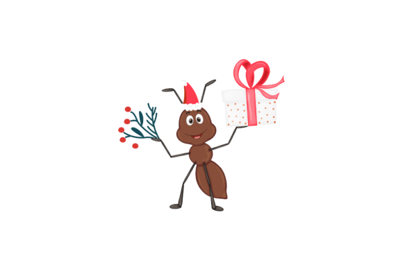 Cute Ant Illustrations for Christmas Blog Graphics