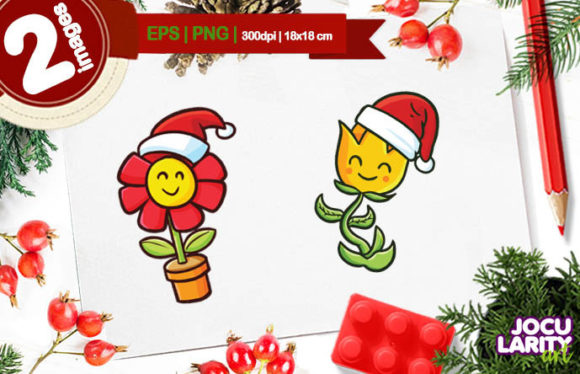 Cute Christmas Flower Cartoon Vector: A Designer's Review
