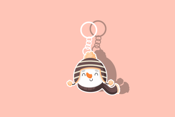 Cute Snowman Key Chain: Festive Illustrations