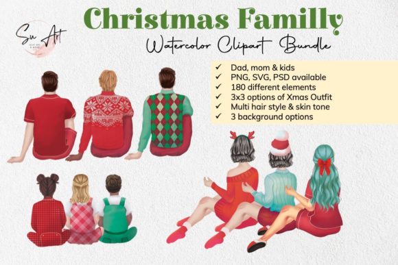 Family Clipart Christmas Matching Pijama Illustrations Review