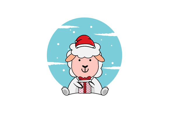 Festive Sheep Illustrations for Holiday Crafts