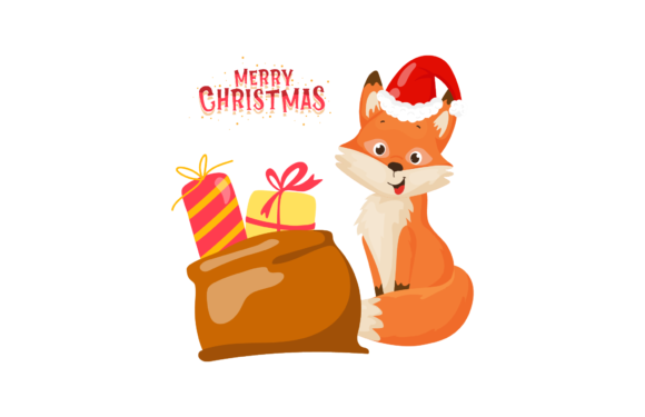 Fox Gift Present: Holiday Illustrations for Crafts