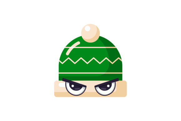 Green Kawaii Hat SVG: Festive Illustrations for Brands