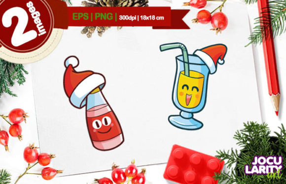 Kawaii Christmas Beverage Vector for Illustrations