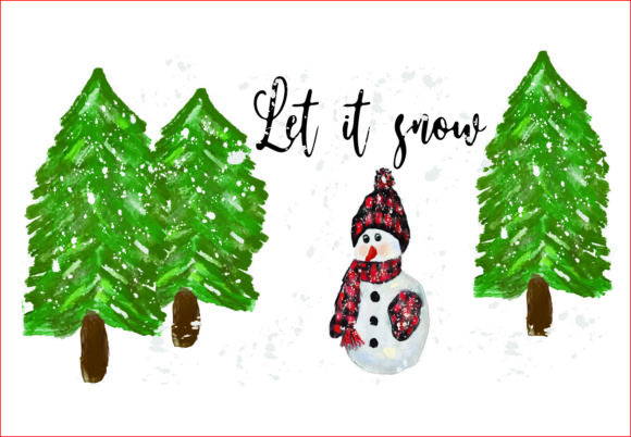 Let It Snow: Watercolor Christmas Png Illustrations