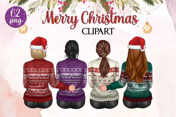 Merry Christmas, Bestie Clipart: Festive Illustrations