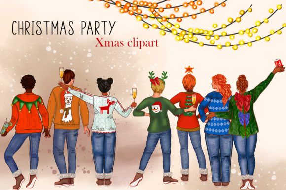 Merry Christmas Clipart Best Friends: Illustrations for Sellers