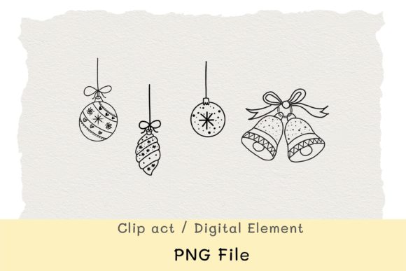 Ornaments and Bell Christmas: Festive Illustrations