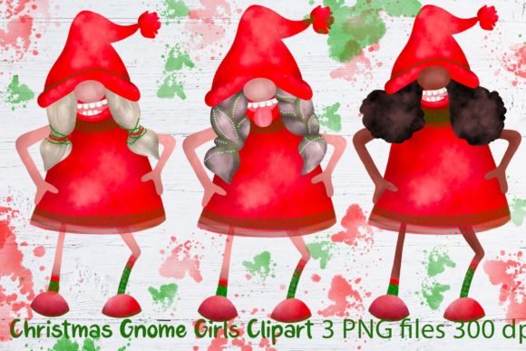 Review: Christmas Gnome Girls Clipart for Holiday Stitching