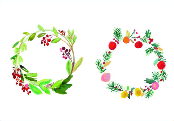 Review: Watercolor Christmas Wreath PNG for Holiday Embroidery