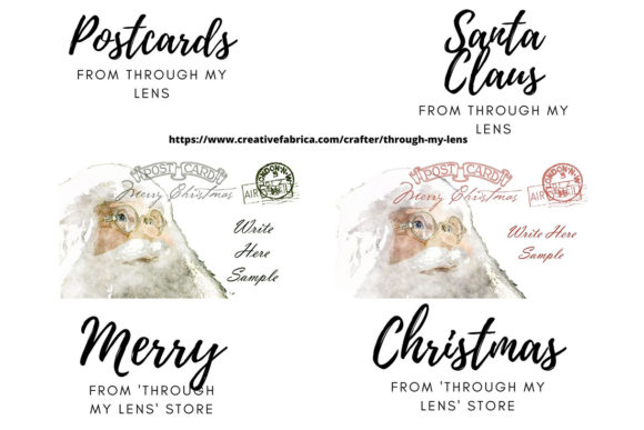 Santa Art Postcards: Festive Illustrations for Design
