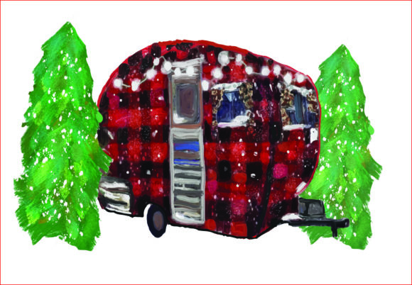 Watercolor Christmas Buffalo Plaid Png: Festive Illustrations