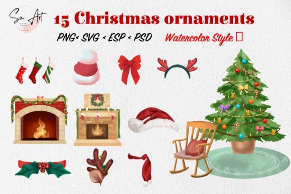 Watercolor Christmas Ornaments: A Designer's Review of Illustrations